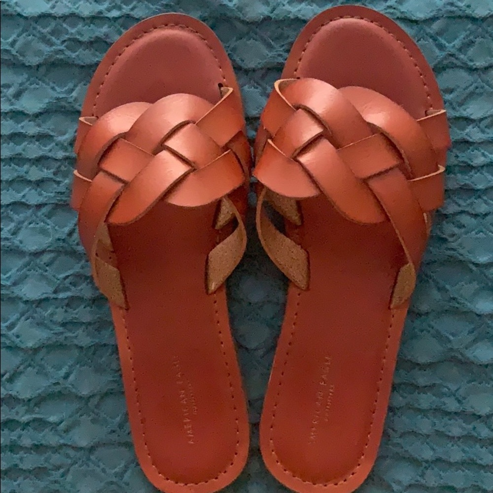 American Eagle braid slide sandals